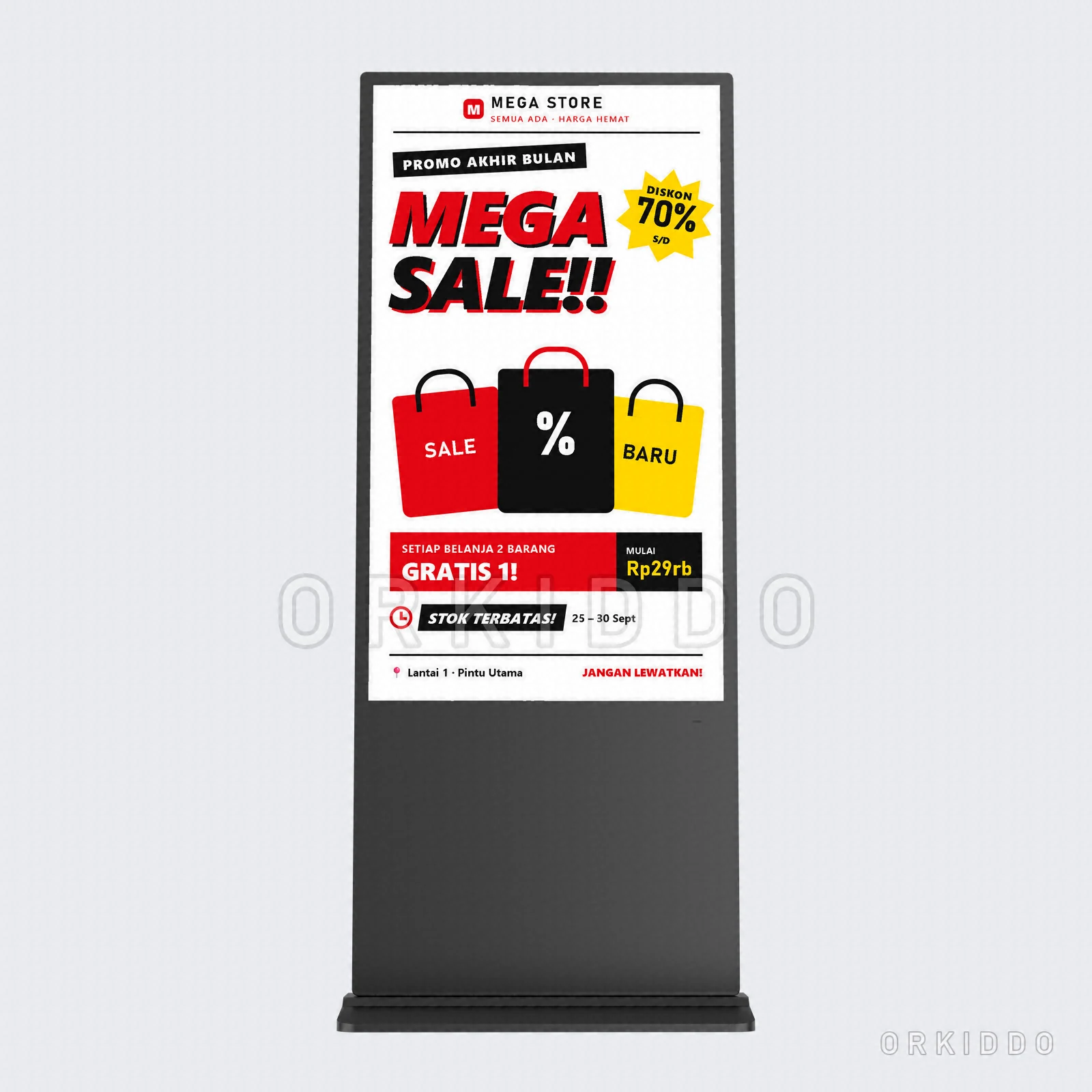 Orkiddo OKD-B55 Floor-Standing Digital Poster Capacitive Touch