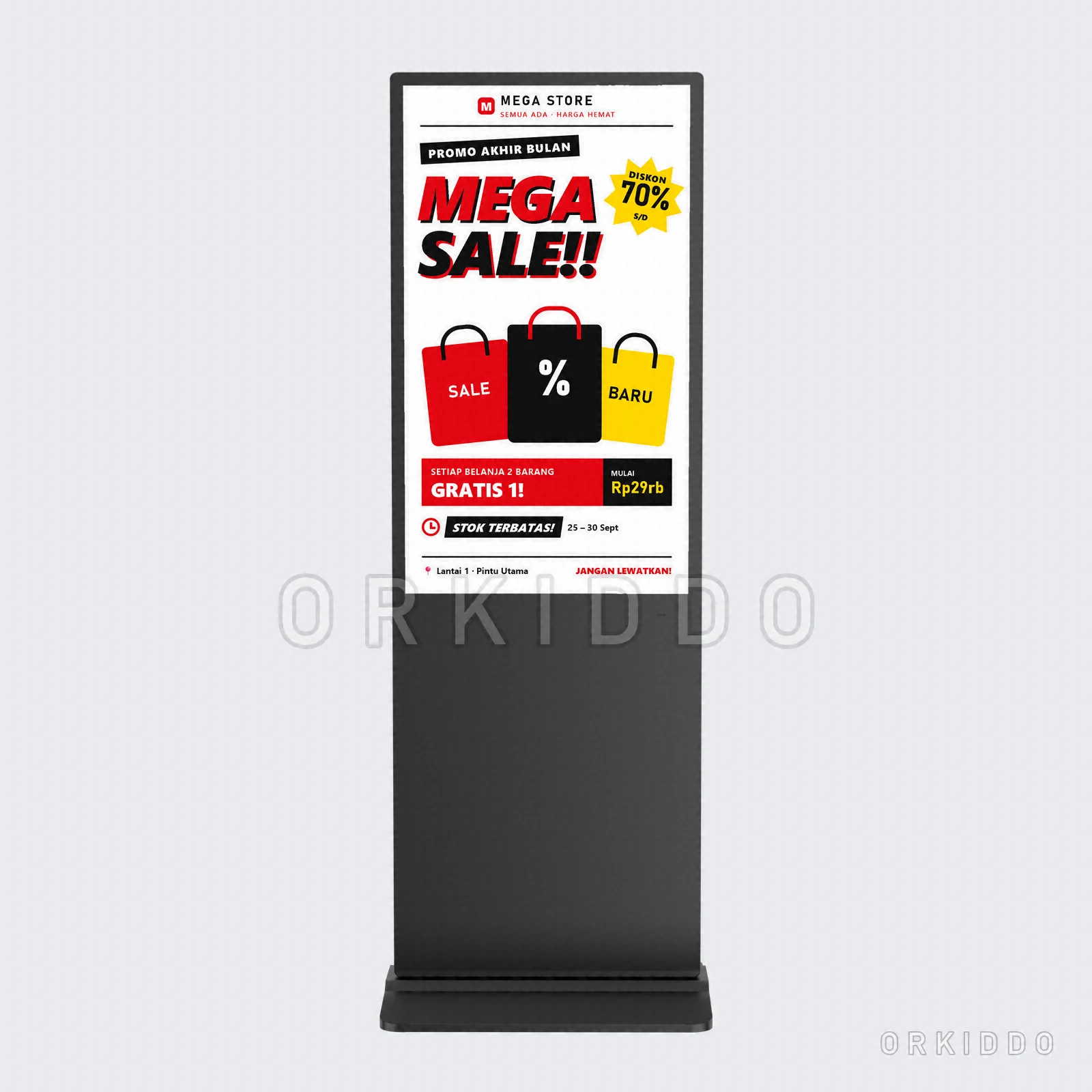 Orkiddo OKD-B43 Floor-Standing Digital Poster Capacitive Touch