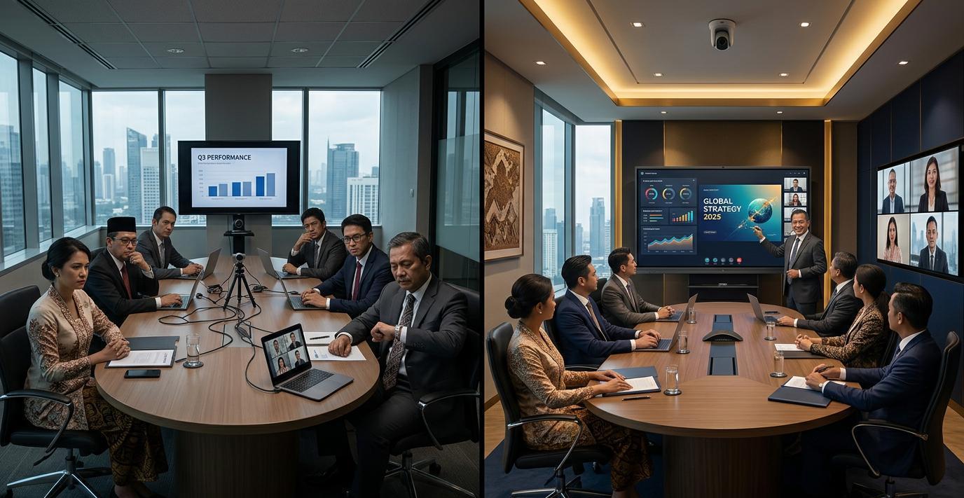 Ilustrasi sebelum dan sesudah: Boardroom Bukan Sekadar Ruang Meeting yang Lebih Besar