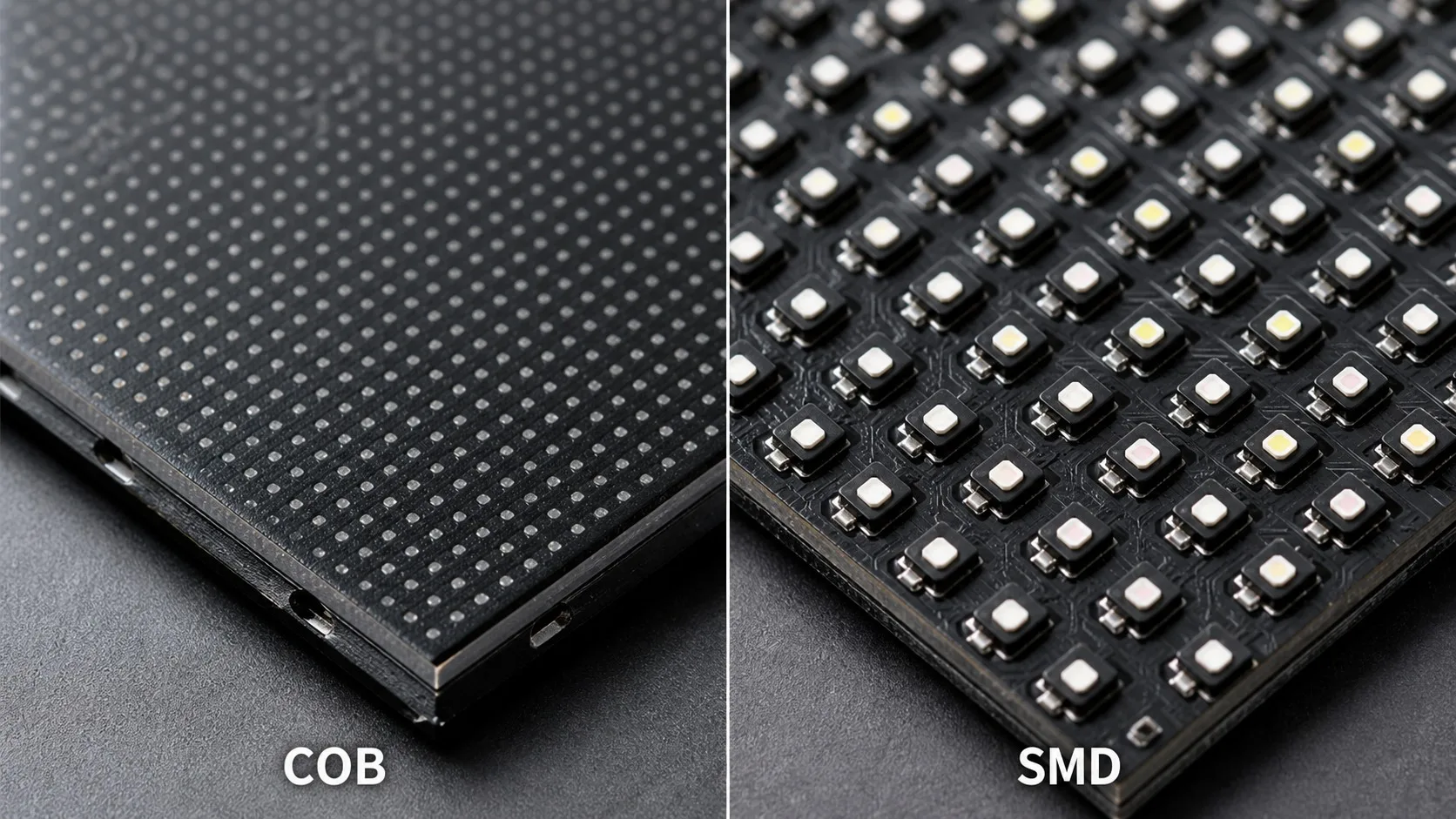 Perbandingan konstruksi COB vs SMD: chip tertanam langsung di PCB vs LED dalam casing terpisah